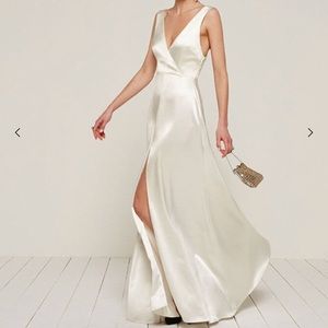 Ivory silk wedding dress